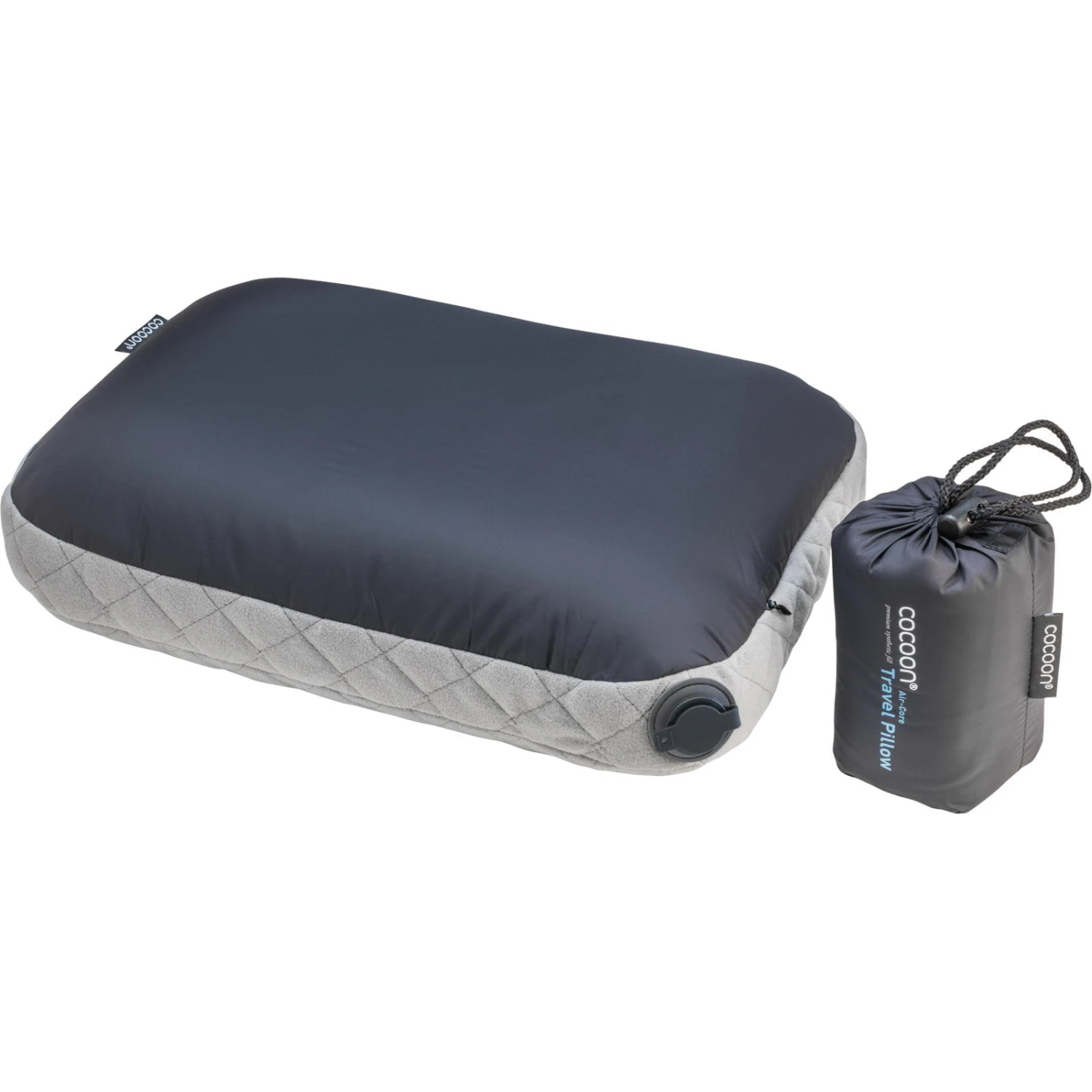 Titelseite -CampTraum Verkäufe cocoon air core pillow reise kopfkissen smoke grey charcoal coc acp3n 1