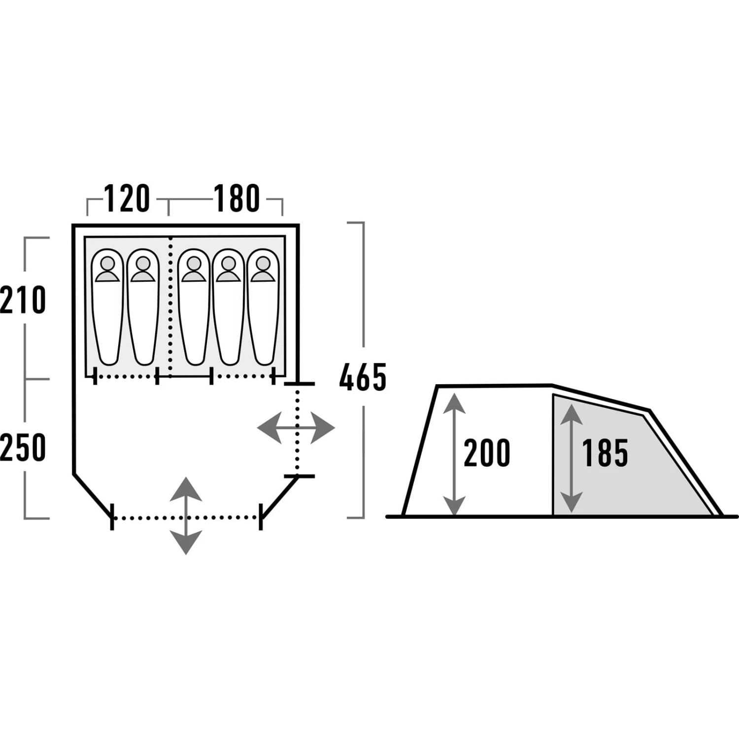 HIGH PEAK Ancona 5.0 - Familienzelt 2 HIGH PEAK Ancona 5.0 - Familienzelt – Bild 2