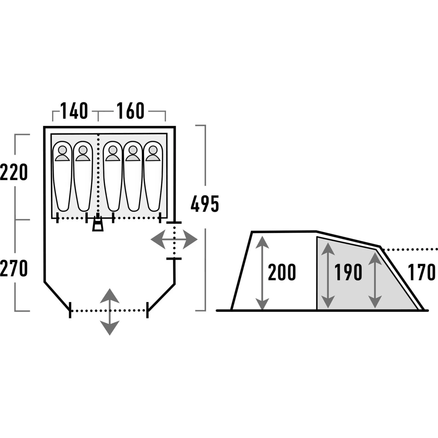 HIGH PEAK Bozen 5.0 - Familienzelt 2 HIGH PEAK Bozen 5.0 - Familienzelt – Bild 2